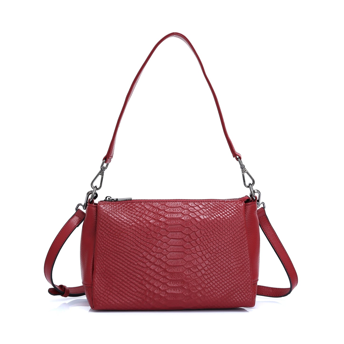 Zency Genuine Leather Summer Women's Shoulder Bag Casual Simple Crossbody Handbag Lady Alligator Small Vintage Top-handle Bags