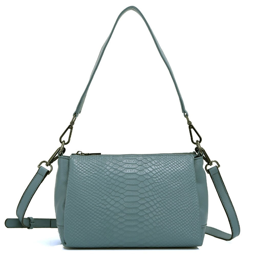 Zency Genuine Leather Summer Women's Shoulder Bag Casual Simple Crossbody Handbag Lady Alligator Small Vintage Top-handle Bags