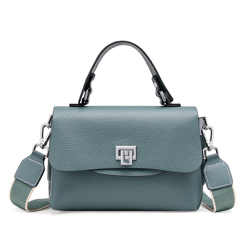 Zency Genuine Leather Top-handle Bag For Women Simple Fashion Envelope Bags Luxury Brand Shoulder Handbag Female Small Crossbody