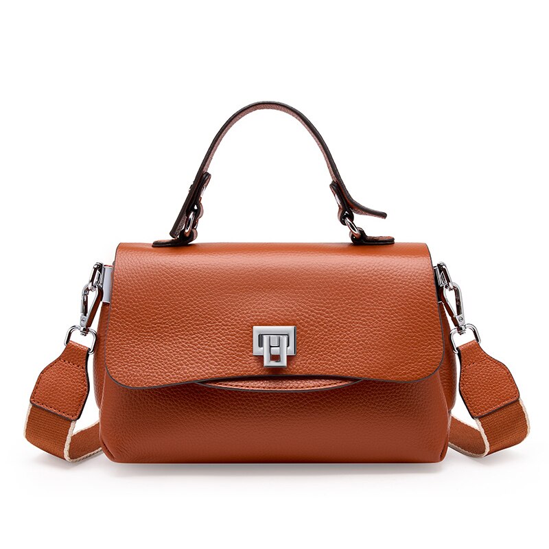 Zency Genuine Leather Top-handle Bag For Women Simple Fashion Envelope Bags Luxury Brand Shoulder Handbag Female Small Crossbody
