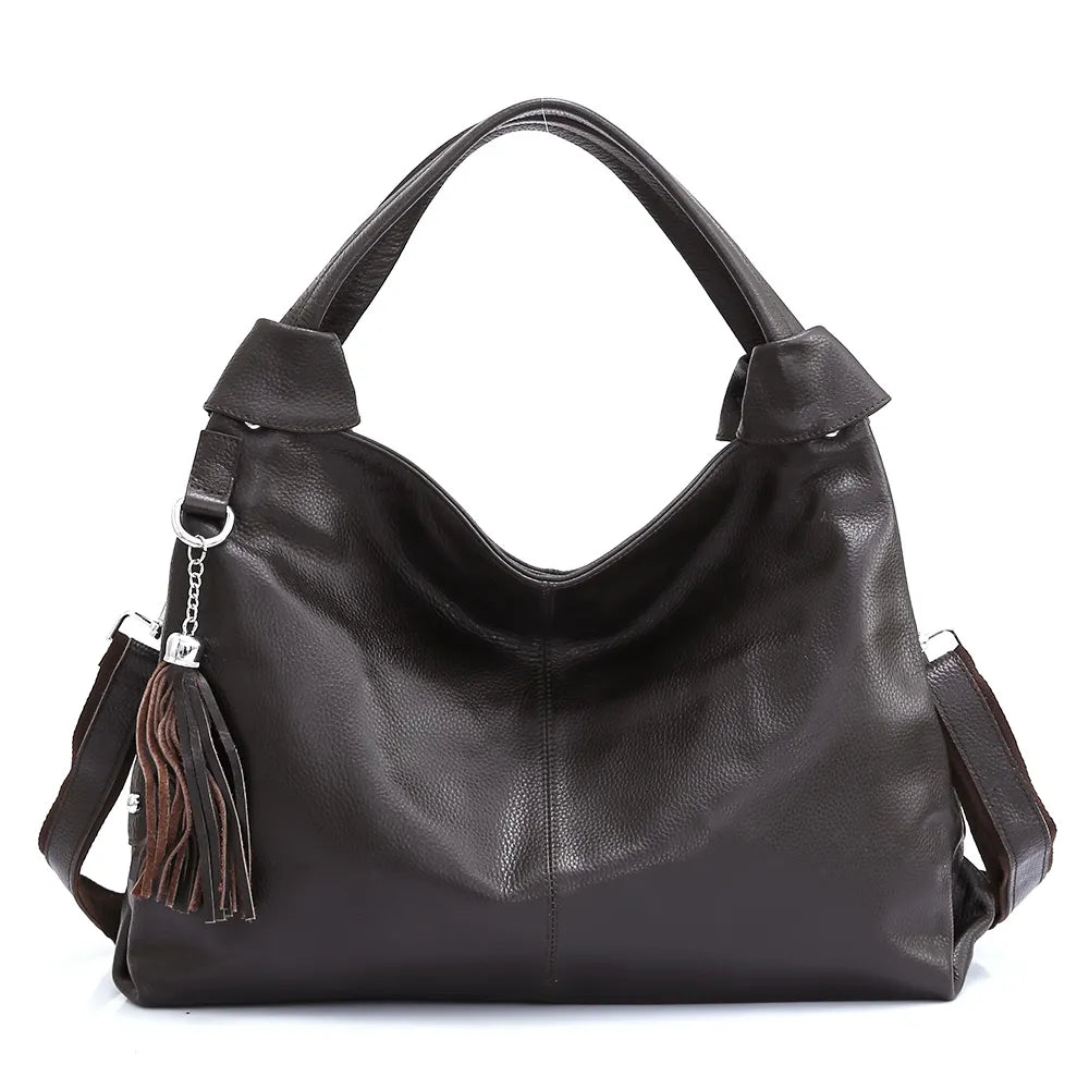Zency Genuine Leather Tote Bag For Women Casual Classic Simple Female Handbag Vintage Large High Quality Shoulder Crossbody Bags