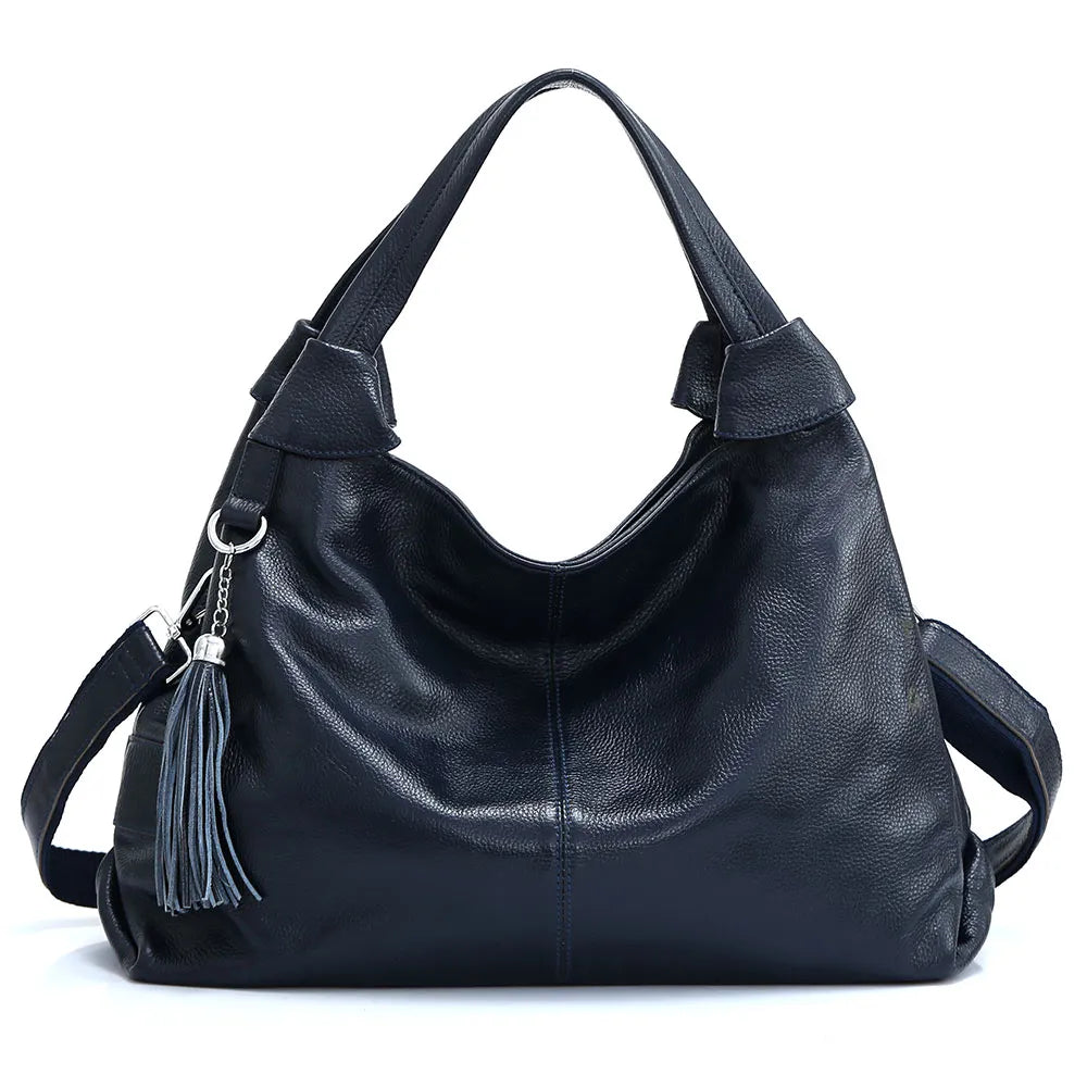 Zency Genuine Leather Tote Bag For Women Casual Classic Simple Female Handbag Vintage Large High Quality Shoulder Crossbody Bags
