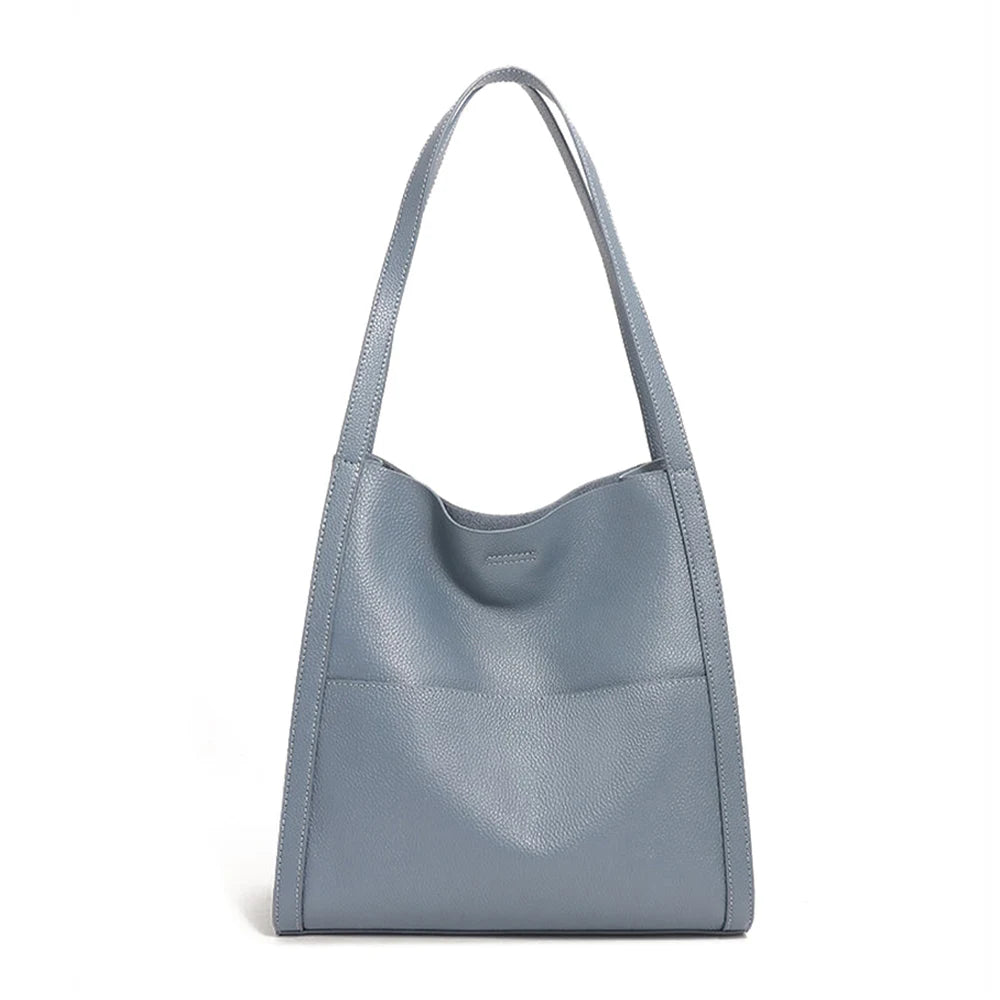 Zency Genuine Leather Totebag Shoulder Bag Large Capacity Shopper Luxury Women's Cow Skin Handbag