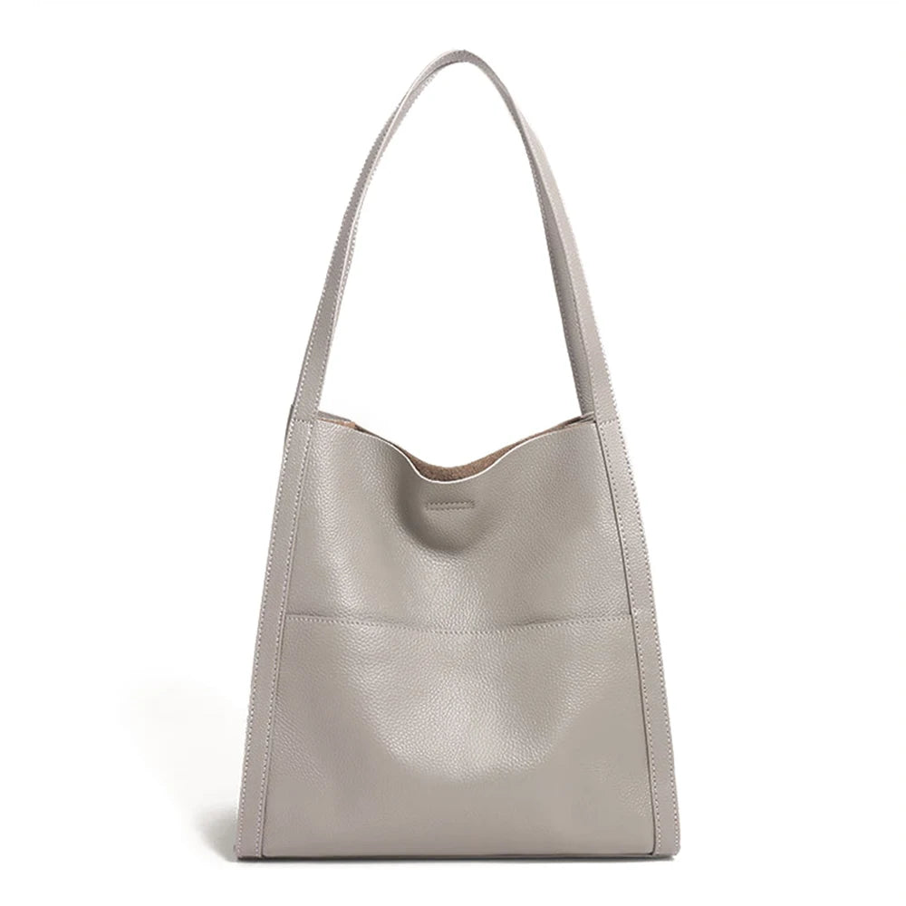 Zency Genuine Leather Totebag Shoulder Bag Large Capacity Shopper Luxury Women's Cow Skin Handbag