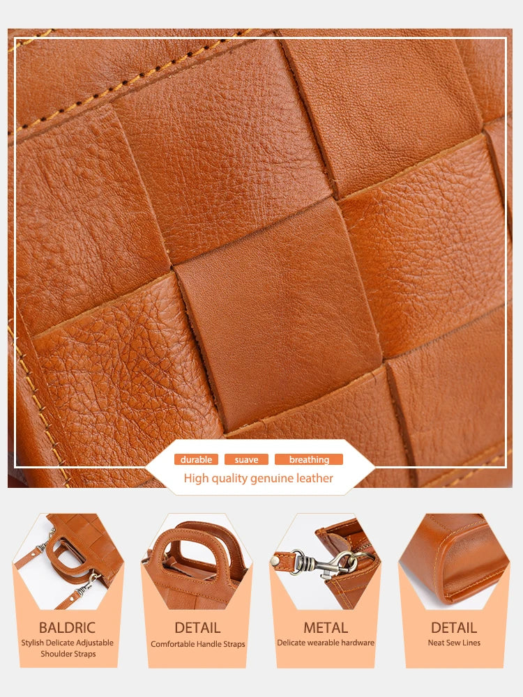 Zency Genuine Leather Women Shoulder Bag Small Designer Handbag