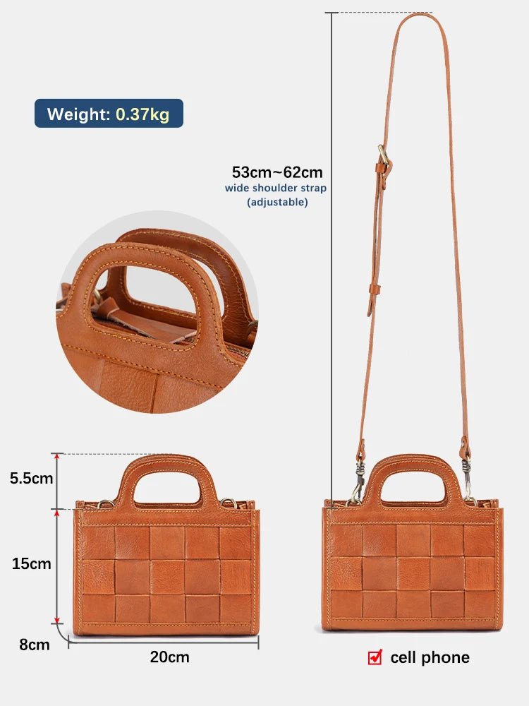 Zency Genuine Leather Women Shoulder Bag Small Designer Handbag