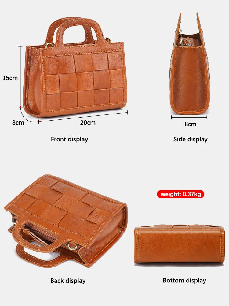 Zency Genuine Leather Women Shoulder Bag Small Designer Handbag