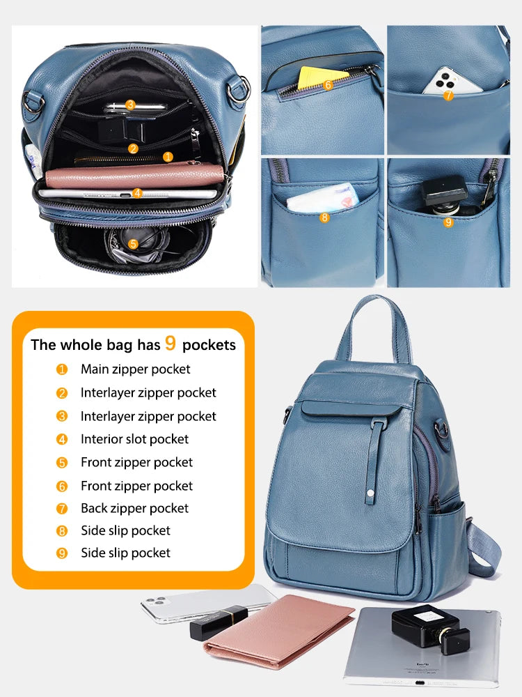 Zency Women's Fashion Backpack Travel Shoulder Bags Satchels