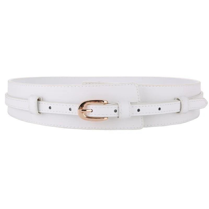 Zency Genuine Leather Women's Waist Belt Wide Female Buckle Waistband