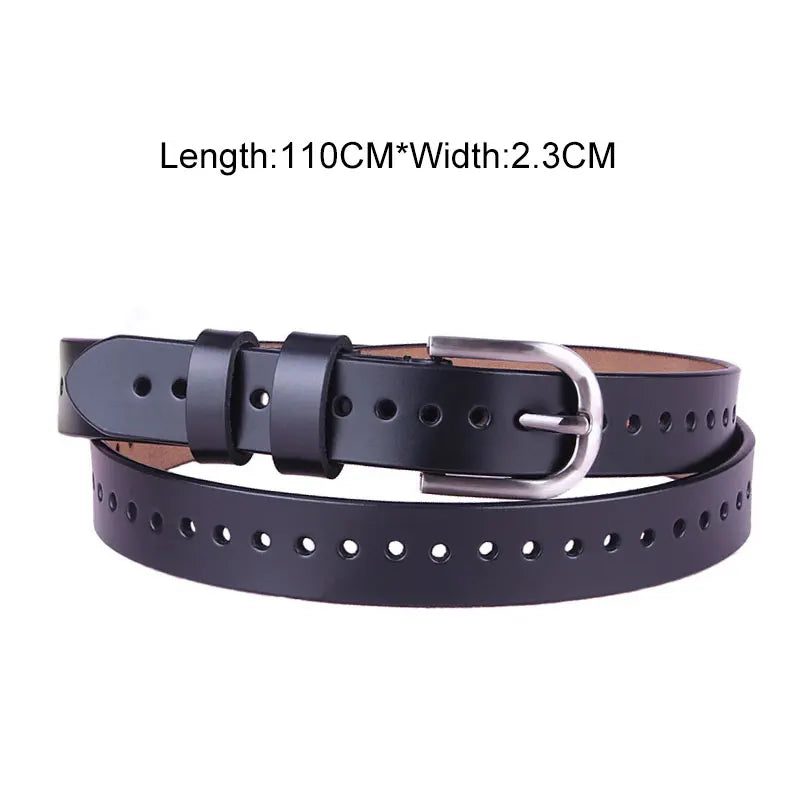 Zency Hollow Out Fashion Decorative Women's Belt 100% Leather