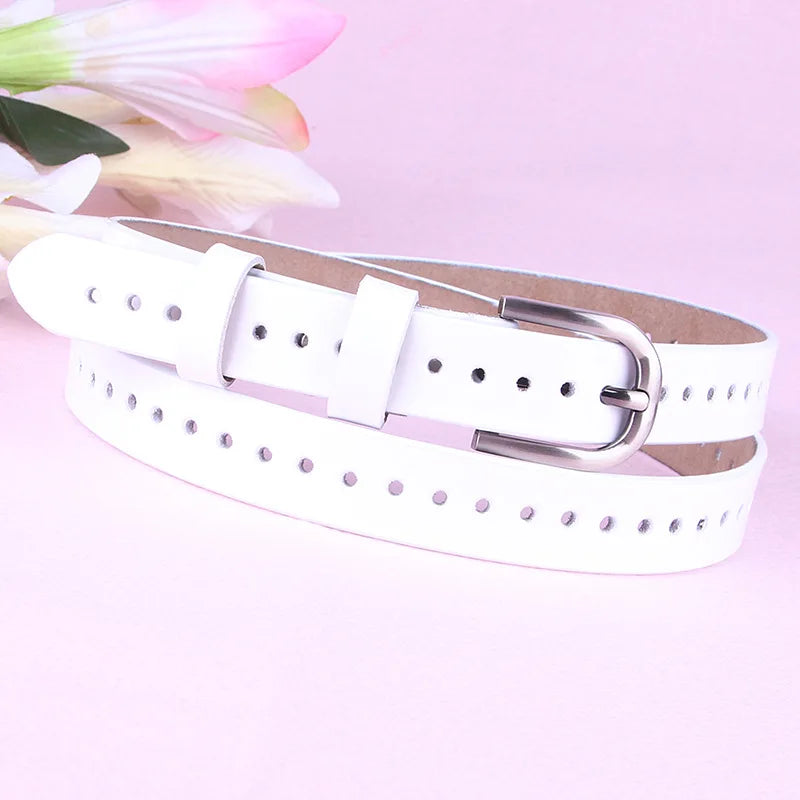 Zency Hollow Out Fashion Decorative Women's Belt 100% Leather