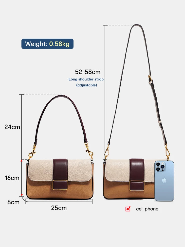 Zency Luxury Designer Cowhide Leather Women Shoulder Bag