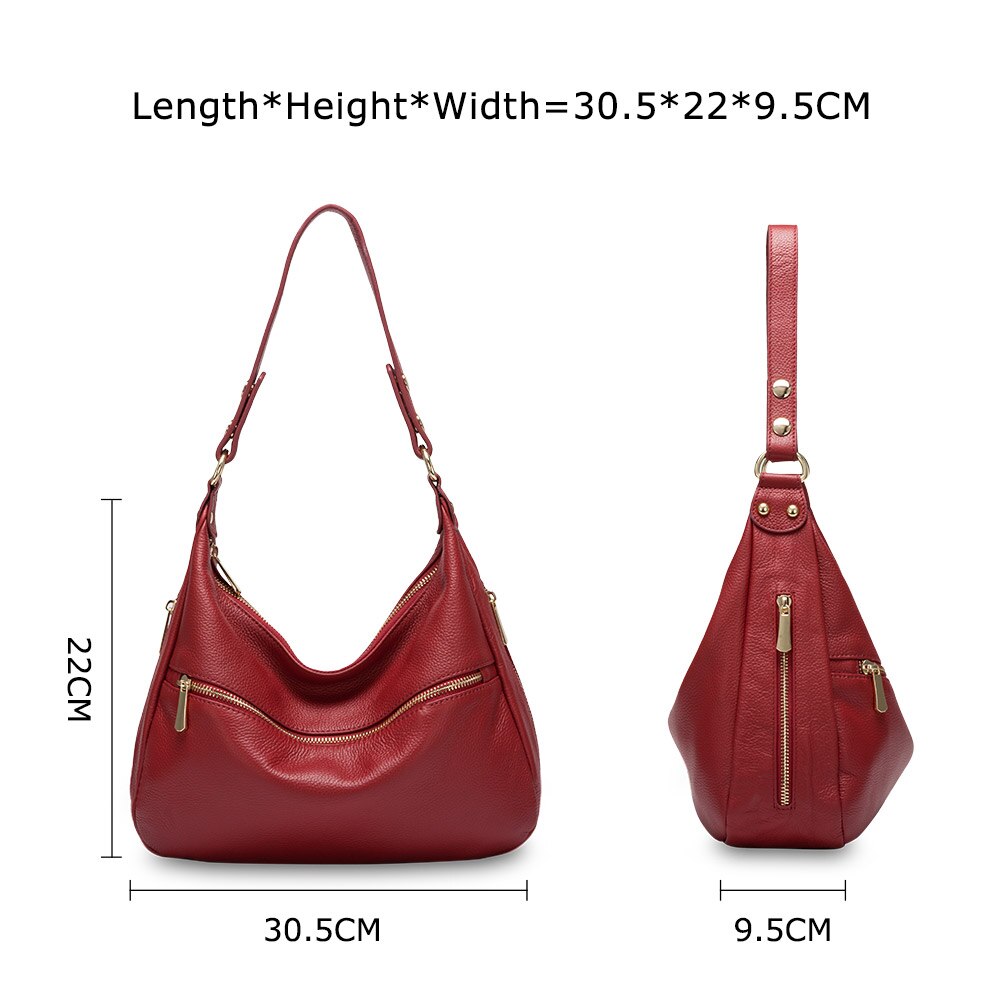 Zency Luxury Women Shoulder Bag 100% Genuine Leather Tote Messenger Bag