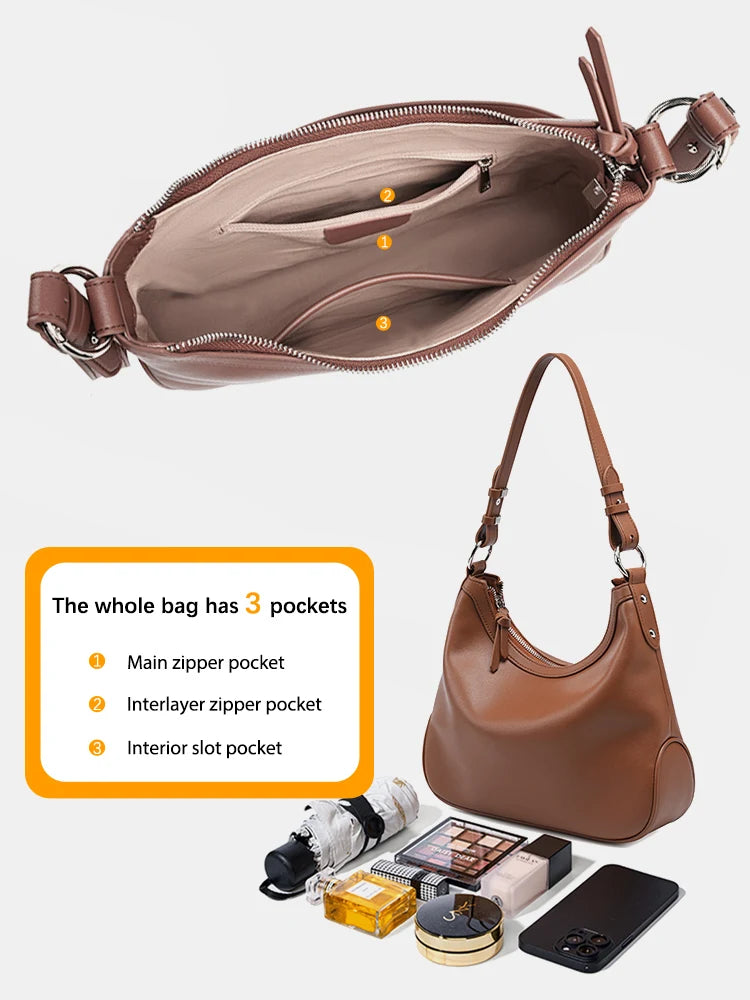 Zency New Half-moon For Women Underarm Hobo Bag