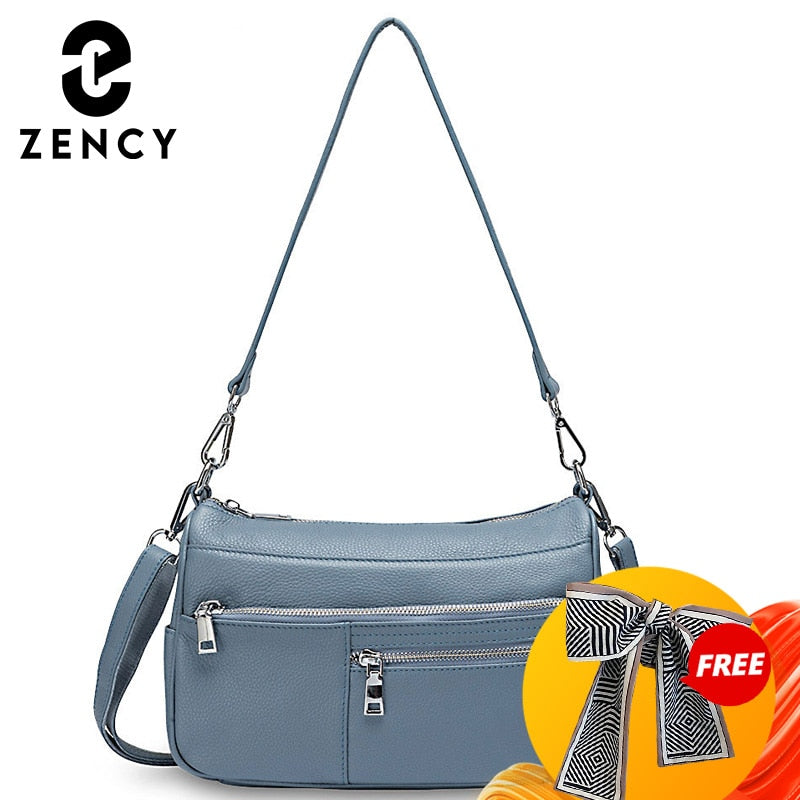 Zency Noble Women Shoulder Bag 100% Genuine Leather Fashion Crossbody Purse Handbag