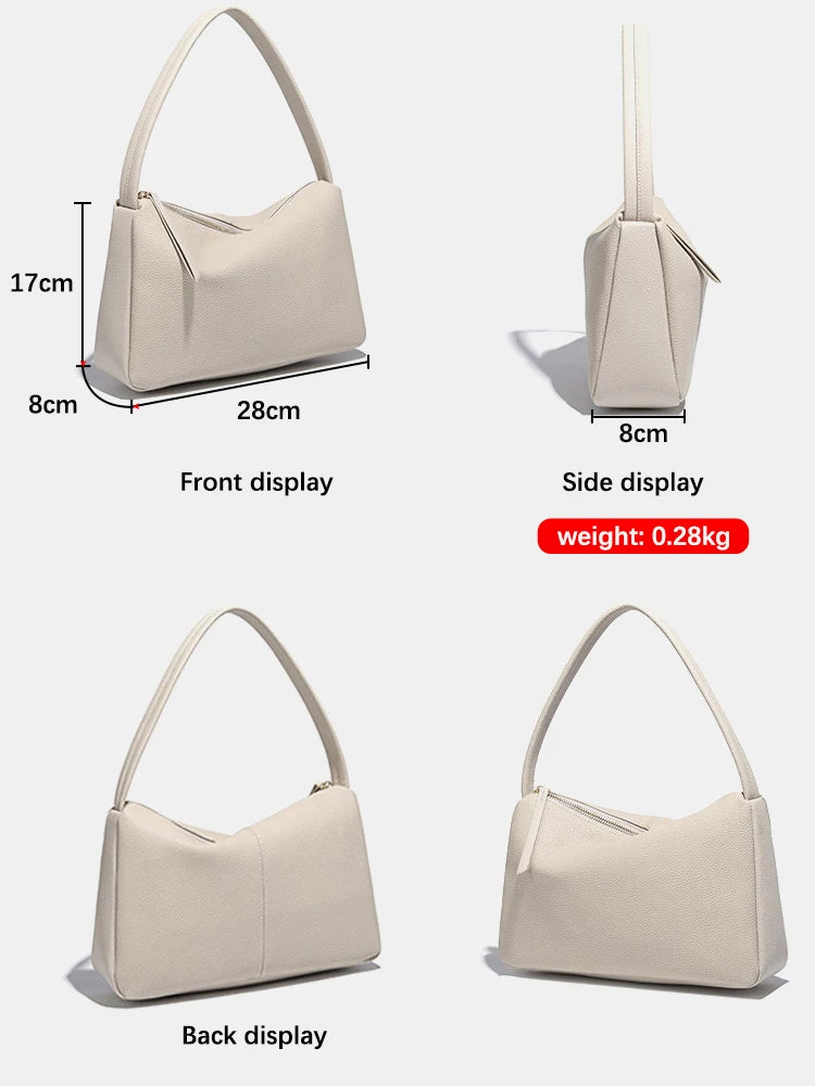 Zency Retro Elegant Genuine Leather Top-handle Bag For Women