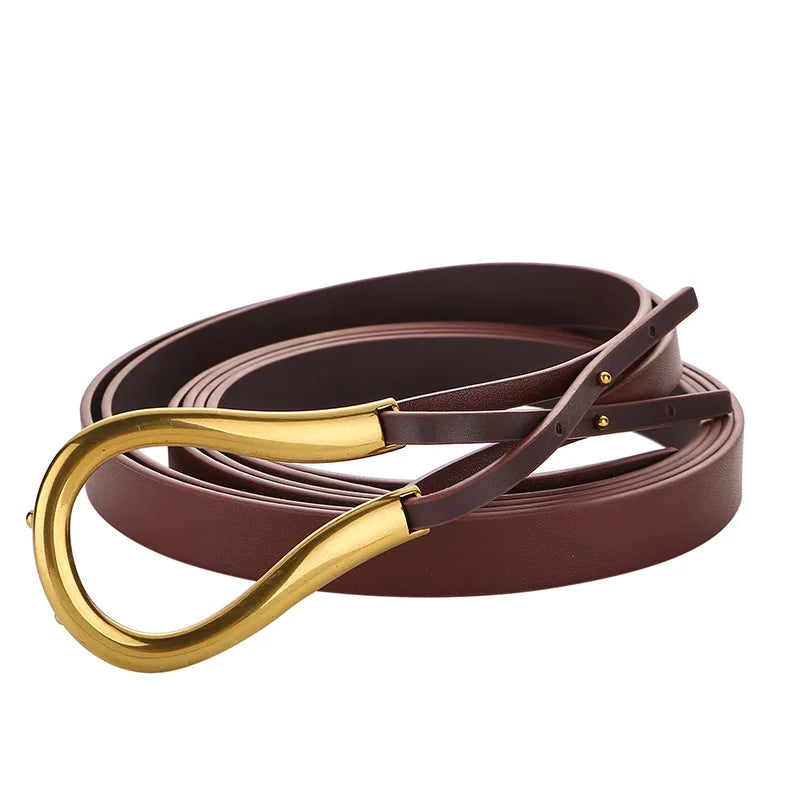Zency Soft Cowhide Leather Waistband Versatile Elegant Fashion Design Women Belt For Dress