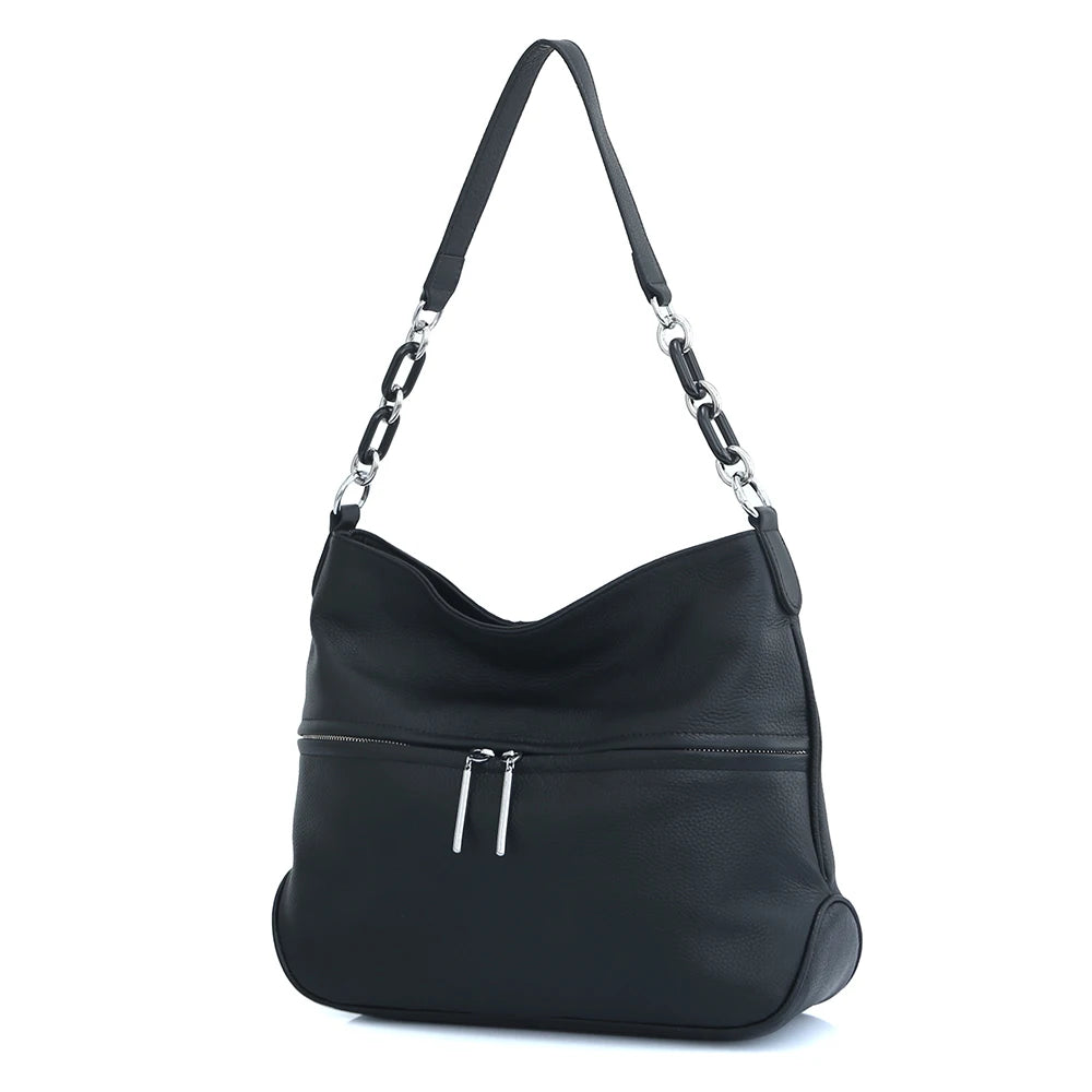 Zency Soft Cowhide Leather Winter Women's Shoulder Bag Casual Commuter