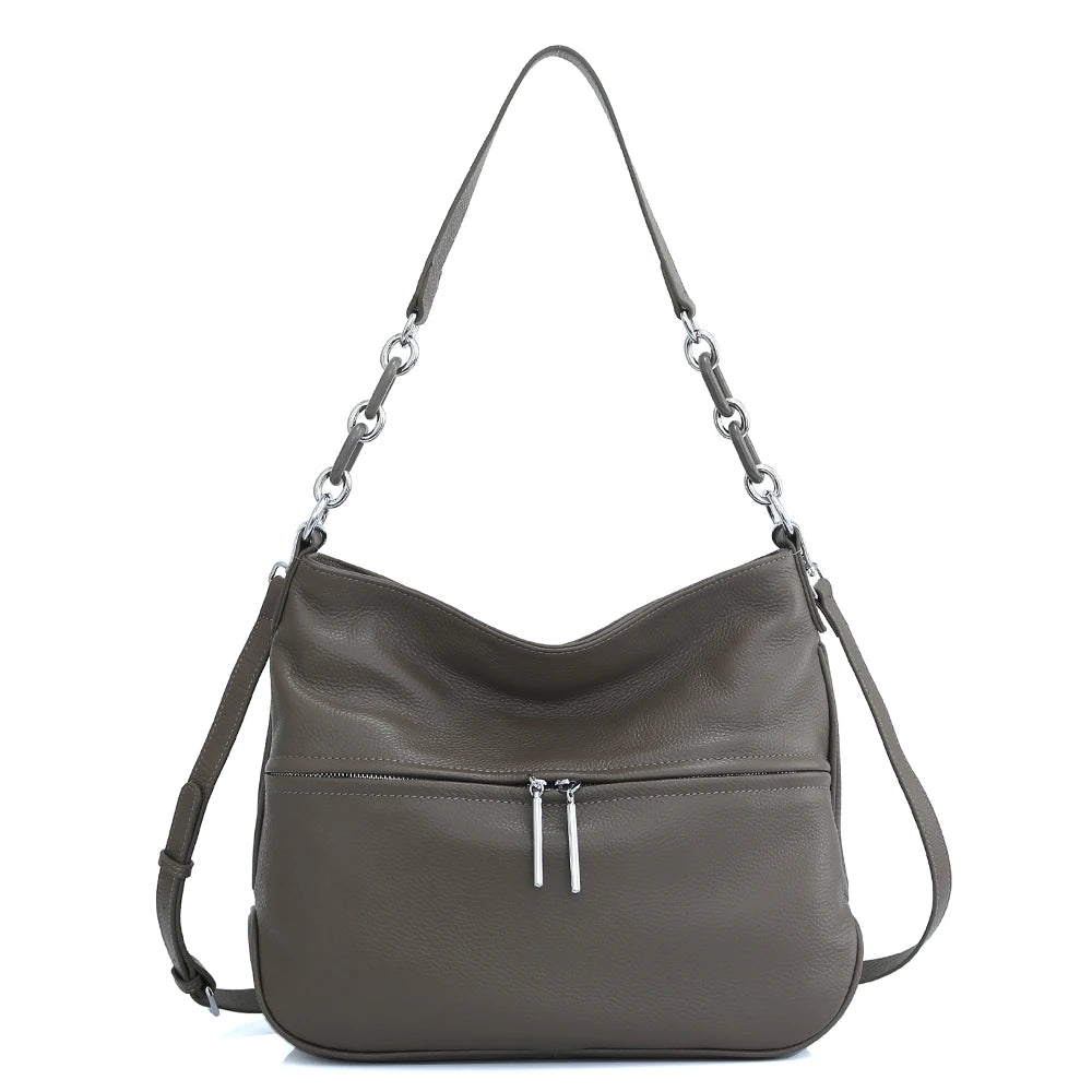 Zency Soft Cowhide Leather Winter Women's Shoulder Bag Casual Commuter