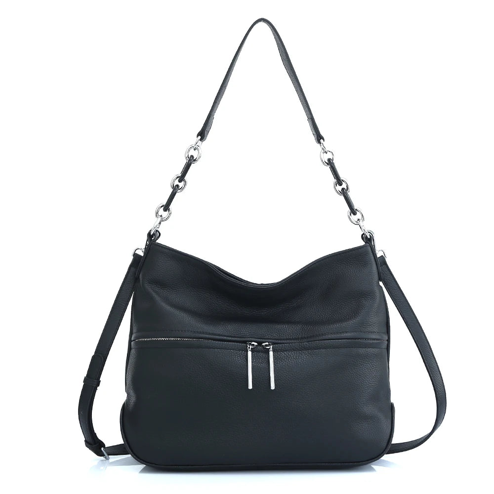 Zency Soft Cowhide Leather Winter Women's Shoulder Bag Casual Commuter