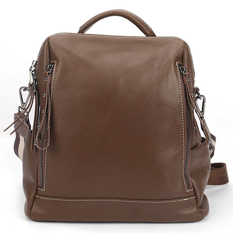 Zency Soft Genuine Leather Splittable Strap Female Rucksack Two Use Ways