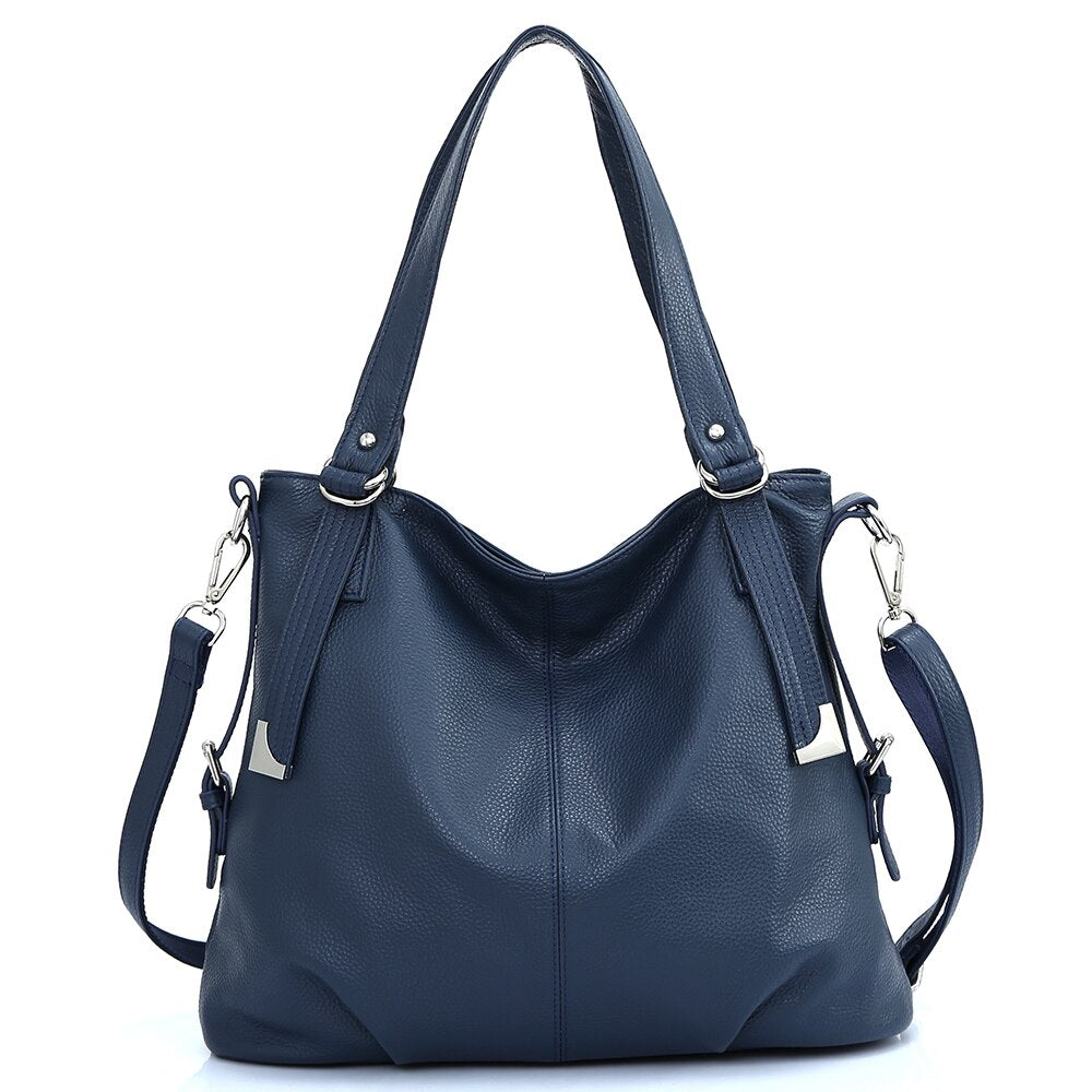 Zency Soft Genuine Leather Bags Women Simple Classic Shoulder Bag Large Commute Soft Taro Pink Hobo Handbag Female Luxury Bag