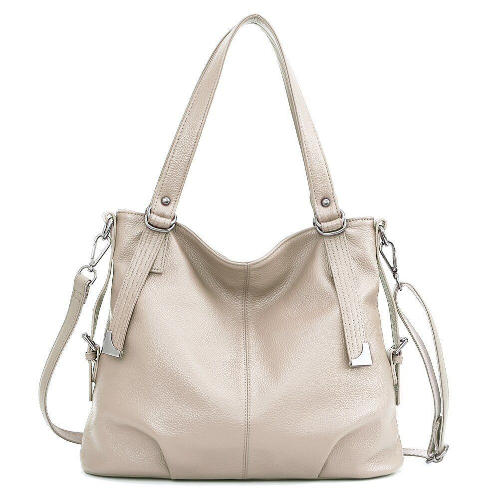 Zency Soft Genuine Leather Bags Women Simple Classic Shoulder Bag Large Commute Soft Taro Pink Hobo Handbag Female Luxury Bag
