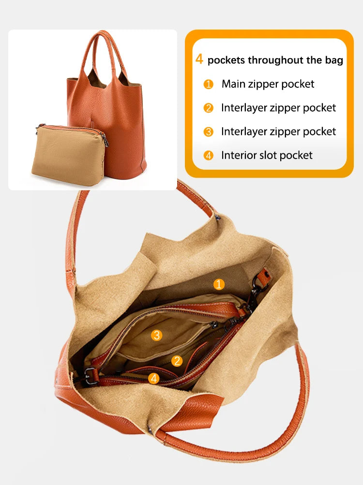 Zency Soft Genuine Leather Women's Tote Bag Handbag