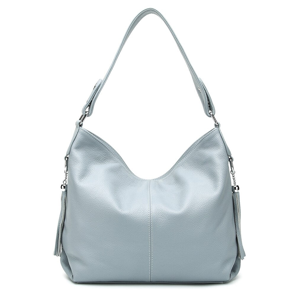 Zency Women Genuine Leather Handbag Casual Shoulder Bag Elegant Hobo Bag For Shopper Bolsa