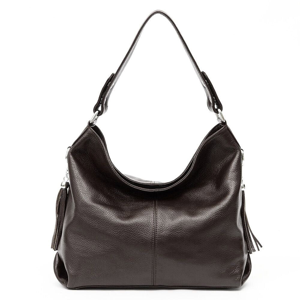 Zency Women Genuine Leather Handbag Casual Shoulder Bag Elegant Hobo Bag For Shopper Bolsa