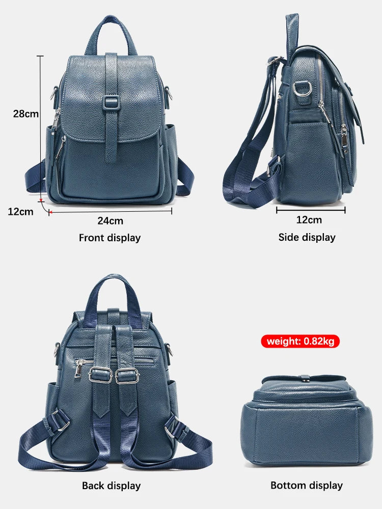 Zency Women Small Backpack 100% Genuine Leather