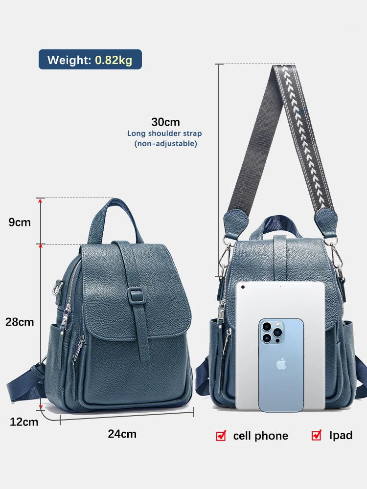 Zency Women Small Backpack 100% Genuine Leather