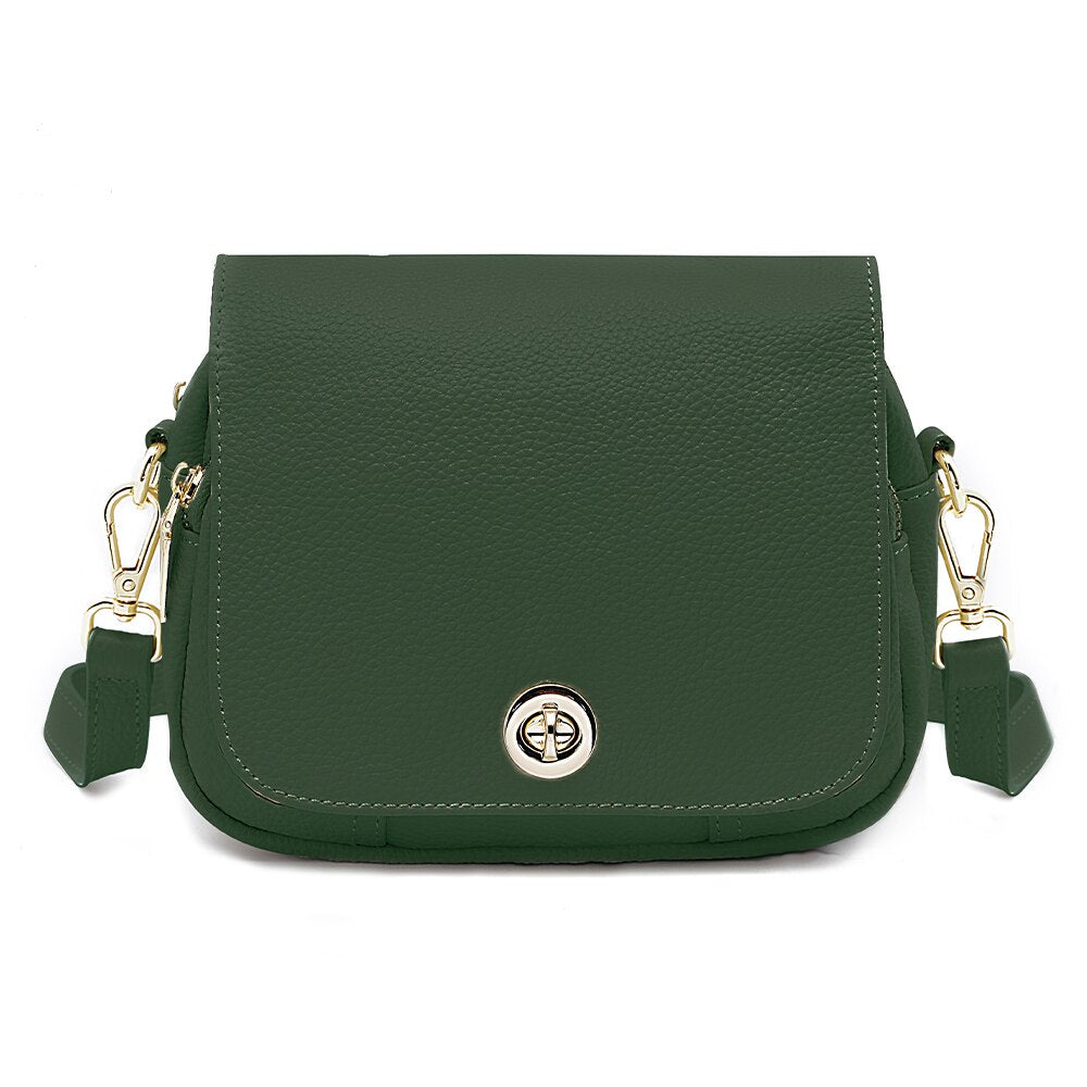 Zency Women Soft Leather Elegant Small Handbags Roomy Crossbody Bag With High Quality Vintage Hardware For Girls Leisure Purses