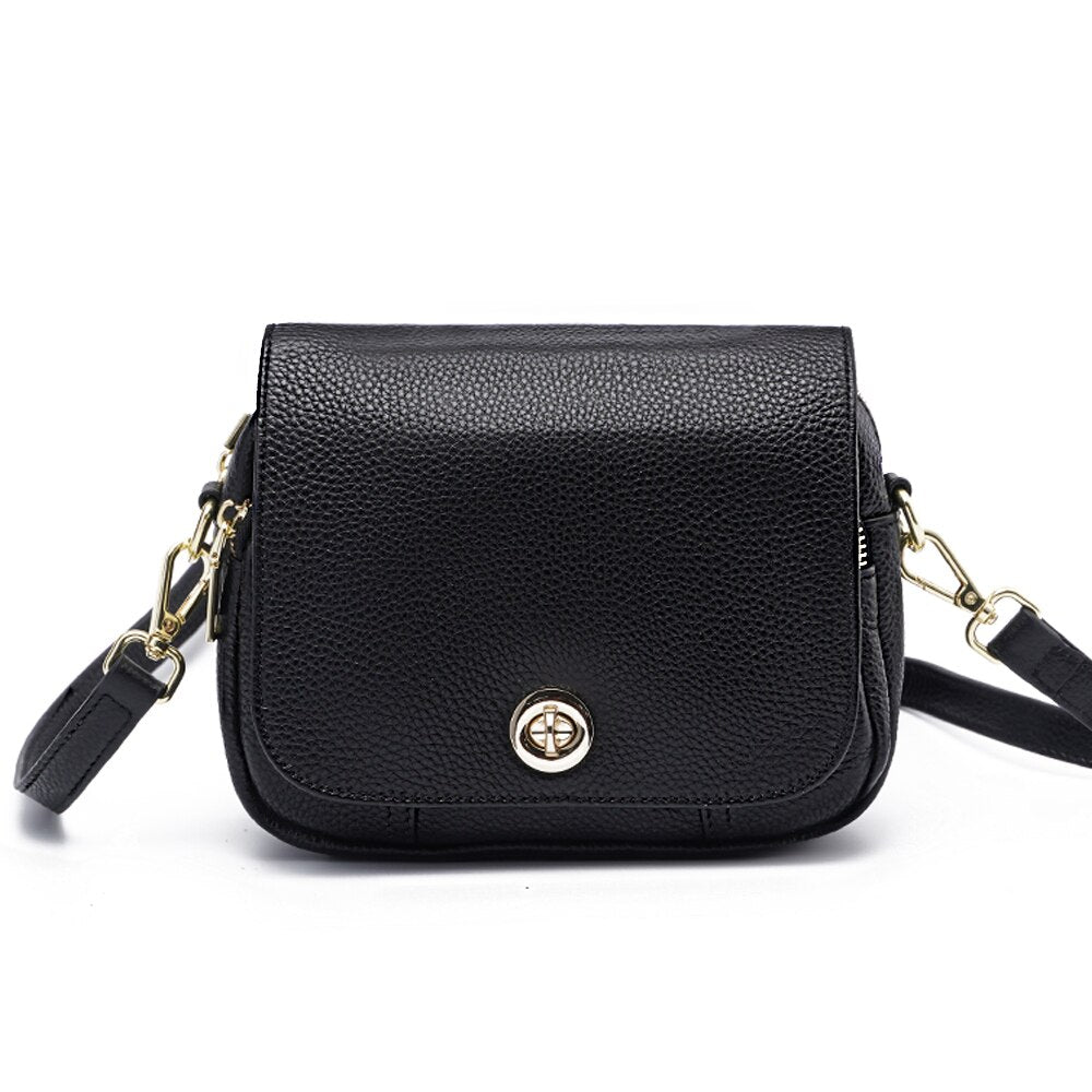 Zency Women Soft Leather Elegant Small Handbags Roomy Crossbody Bag With High Quality Vintage Hardware For Girls Leisure Purses