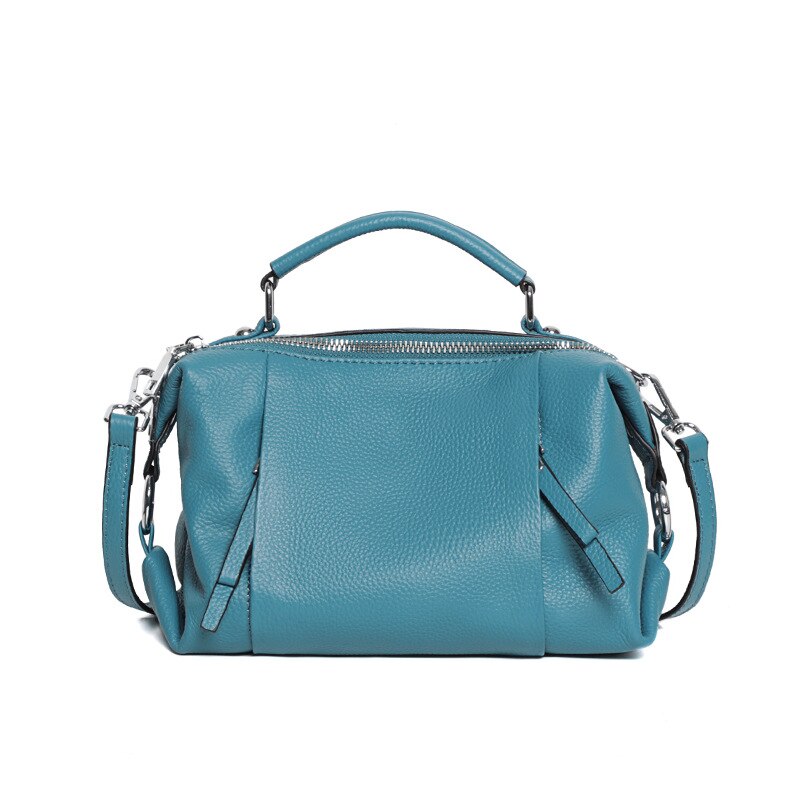 Zency Women's Genuine Leather Bag Simple High Quality Tote Bag Small Vintage Boston Handbag Female Shoulder Bags 2023 Crossbody