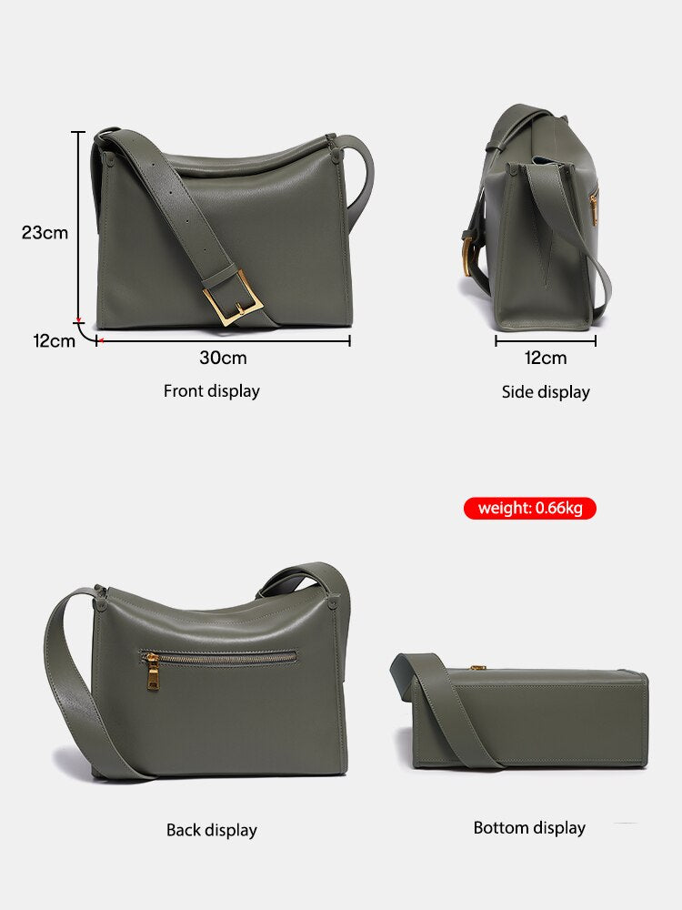 Zency Women's Handbags Soft Leather Crossbody Bag Satchel Large Capacity Pocket Designer With Adjustable Strap Trendy For Work Bag