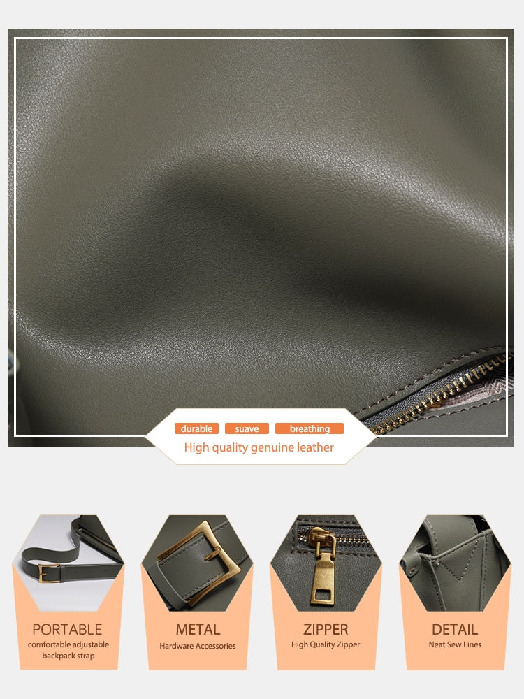 Zency Women's Handbags Soft Leather Crossbody Bag Satchel Large Capacity Pocket Designer With Adjustable Strap Trendy For Work Bag