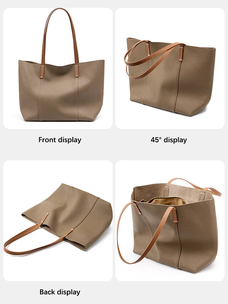 Zency Women's Tote Bag Large Capacity Genuine Leather Handbag