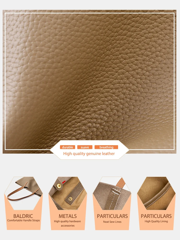 Zency Women's Tote Bag Large Capacity Genuine Leather Handbag