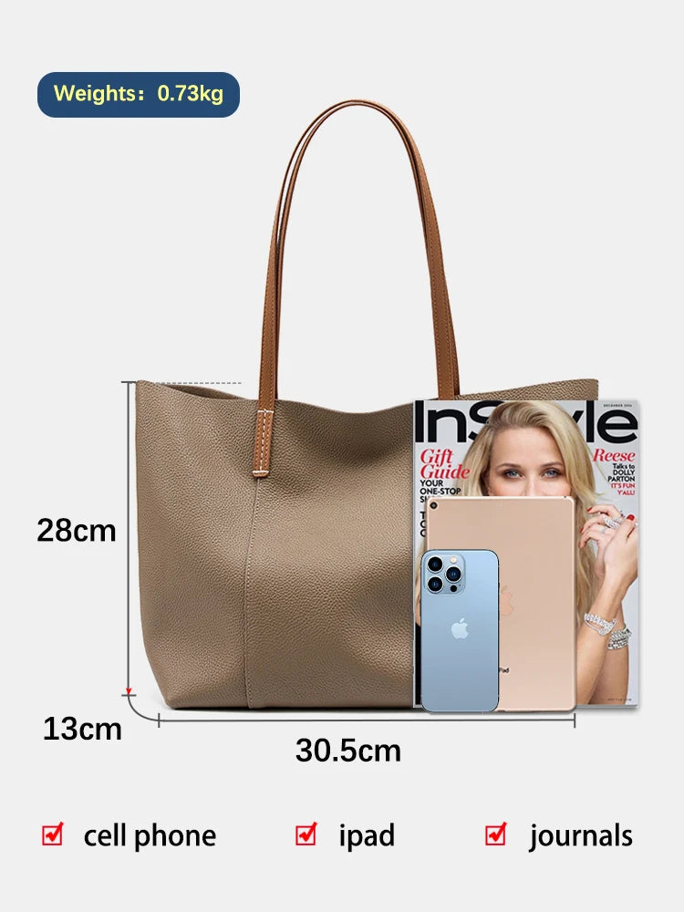 Zency Women's Tote Bag Large Capacity Genuine Leather Handbag