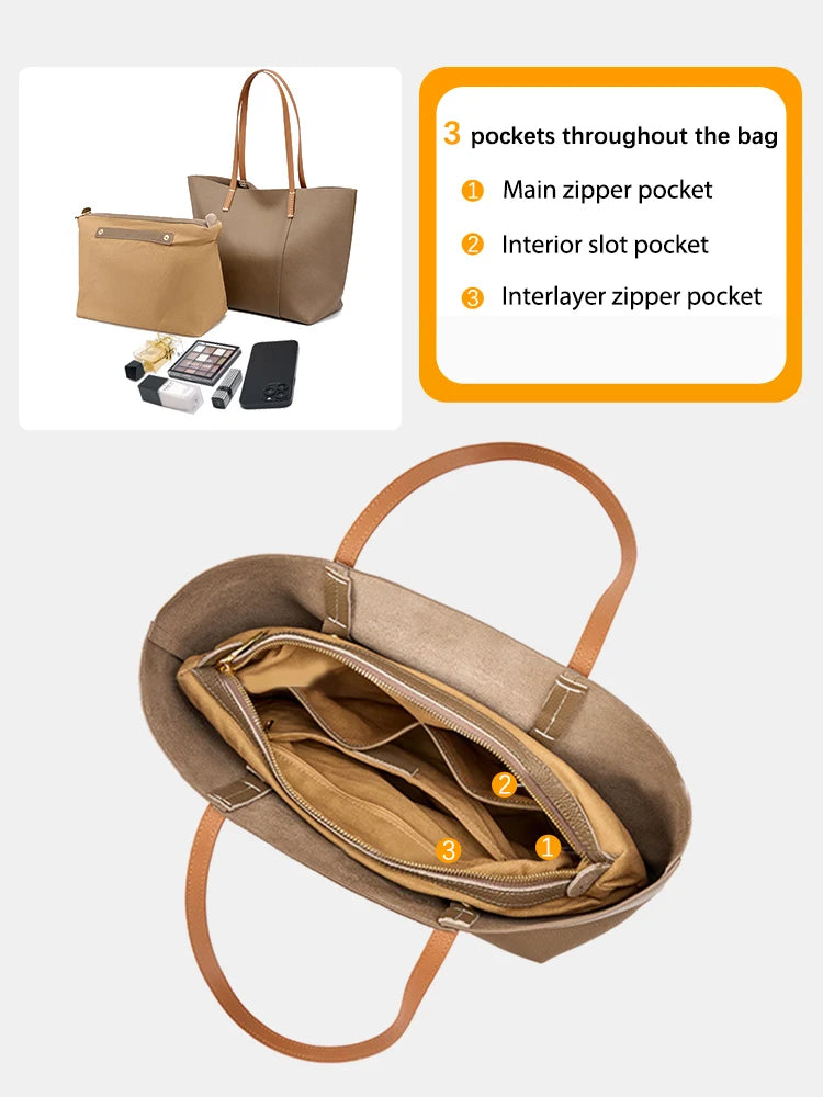 Zency Women's Tote Bag Large Capacity Genuine Leather Handbag