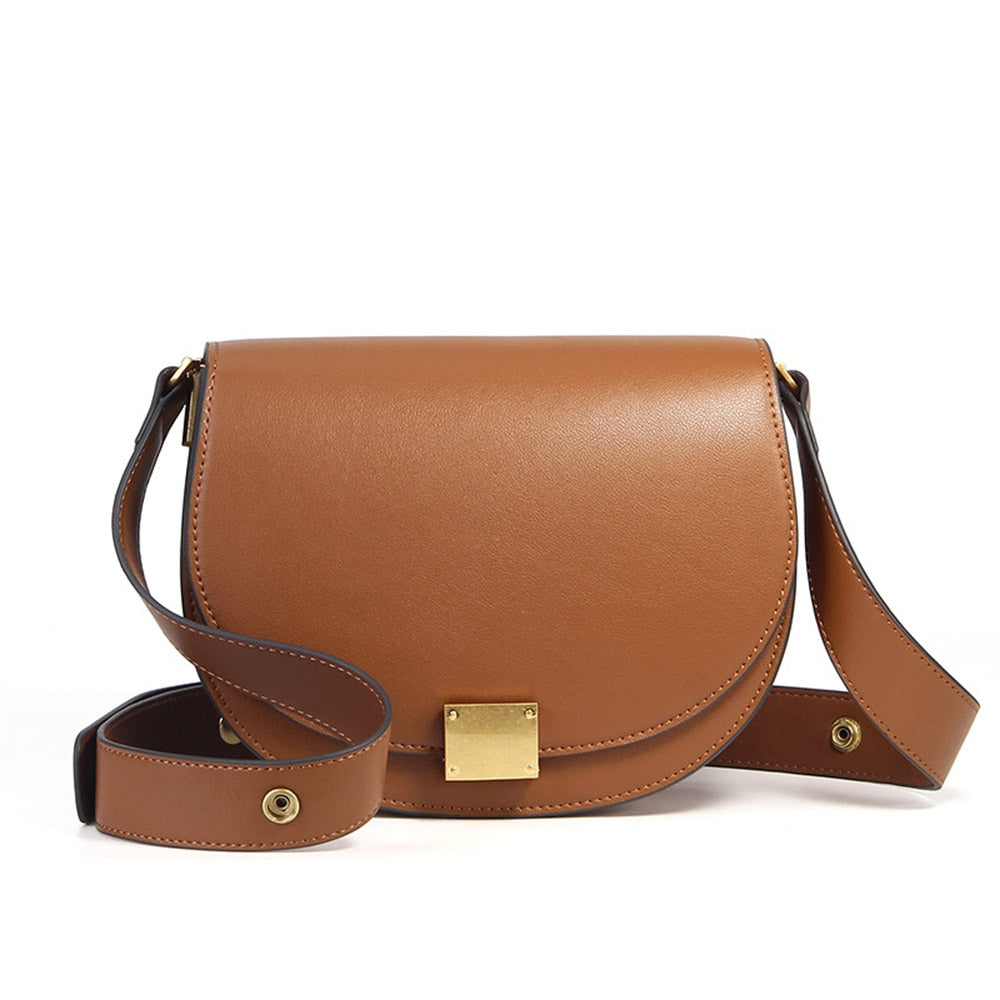 Zency Soft Cowhide Leather Retro Women Crossbody Bag High Quality Elegant Lady Shoulder Messenger Bags