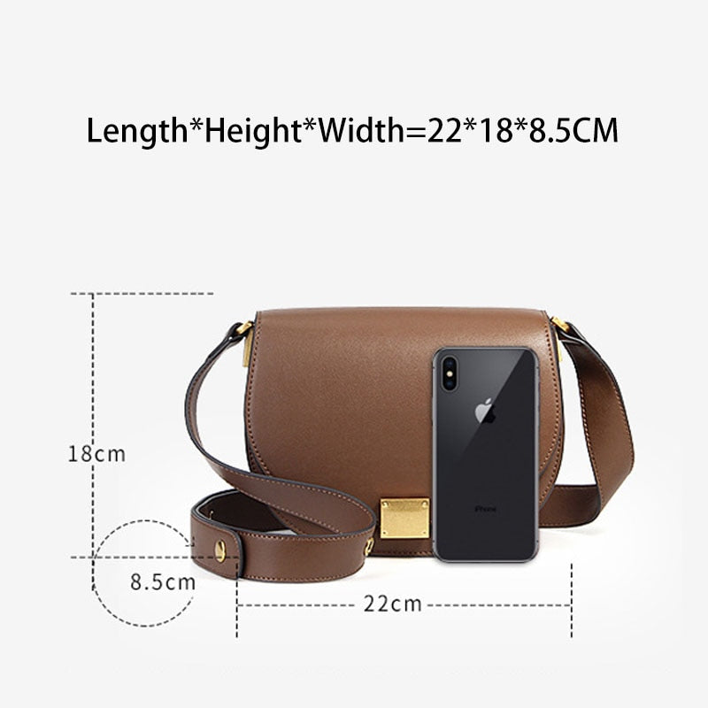 Zency Soft Cowhide Leather Retro Women Crossbody Bag High Quality Elegant Lady Shoulder Messenger Bags
