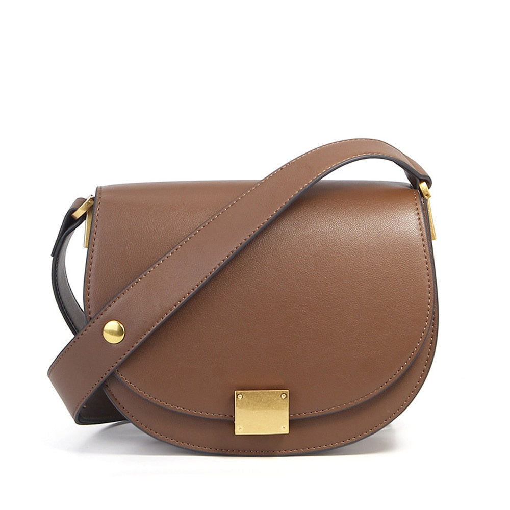 Zency Soft Cowhide Leather Retro Women Crossbody Bag High Quality Elegant Lady Shoulder Messenger Bags