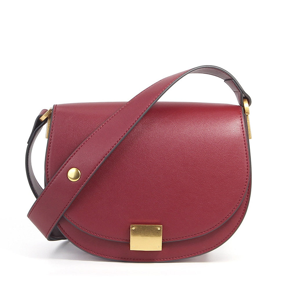 Zency Soft Cowhide Leather Retro Women Crossbody Bag High Quality Elegant Lady Shoulder Messenger Bags