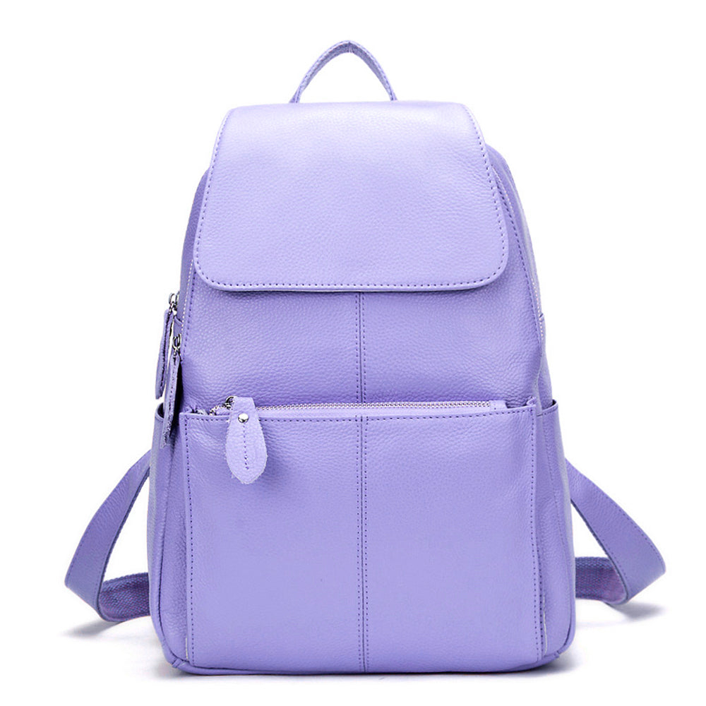 Zency Genuine Leather Women Backpack A++ Quality Anti-theft Large Capacity Knapsack Travel Bag Lady Stylish School Rucksack
