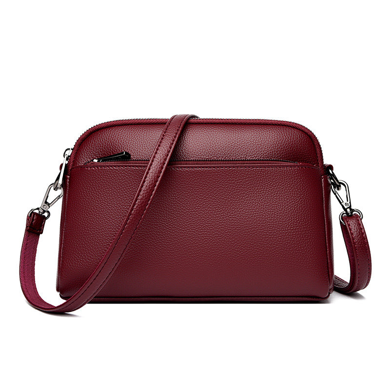 Zency Women's Single-Shoulder Crossbody Bag Versatile Soft Cowhide Leather