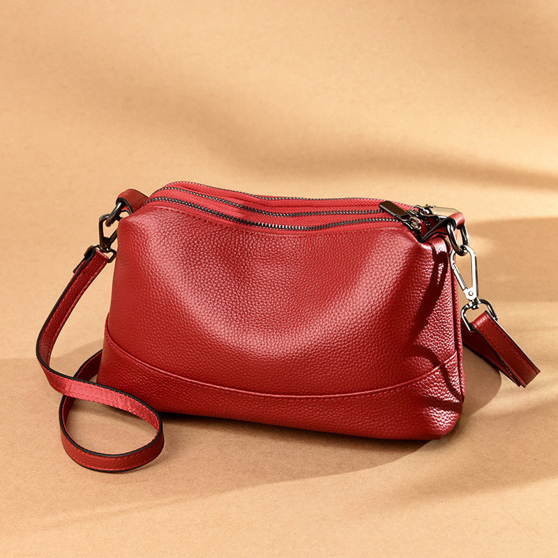 Zency Genuine Leather Women's Bag - Minimalist Large Capacity Shoulder Crossbody Bag - Top Grain Cowhide Leather Bag