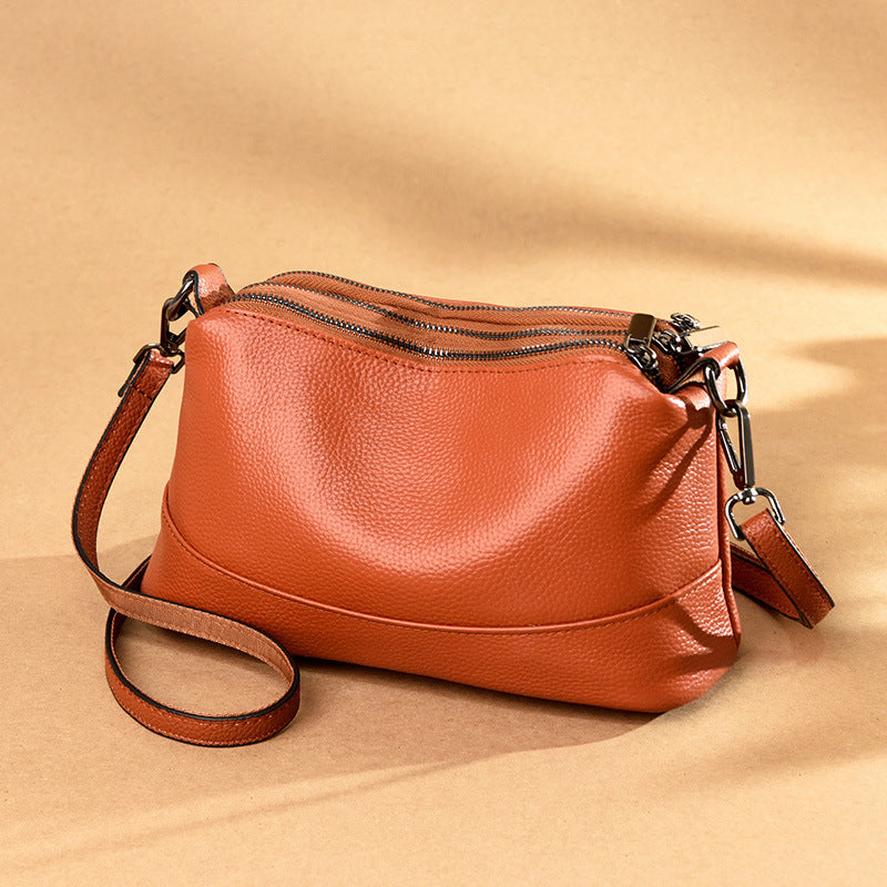 Zency Genuine Leather Women's Bag - Minimalist Large Capacity Shoulder Crossbody Bag - Top Grain Cowhide Leather Bag