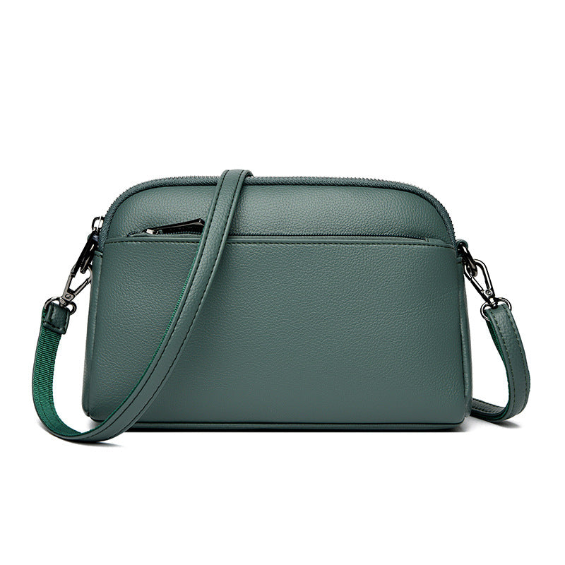 Zency Women's Single-Shoulder Crossbody Bag Versatile Soft Cowhide Leather